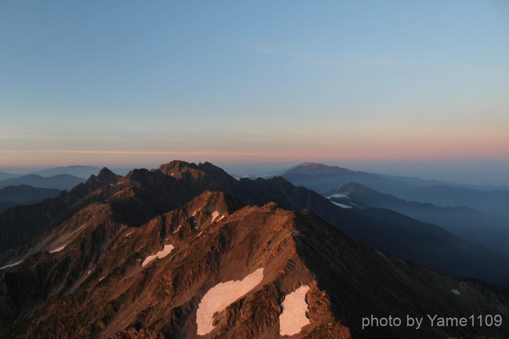 槍ヶ岳山頂からの穂高岳