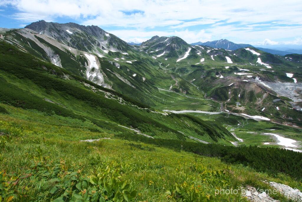 新室堂乗り越しから立山と室堂の眺め