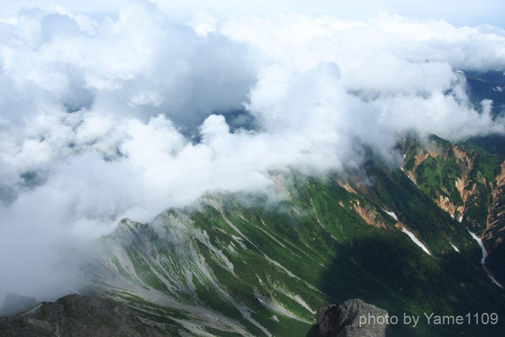 槍ヶ岳山頂からの景色